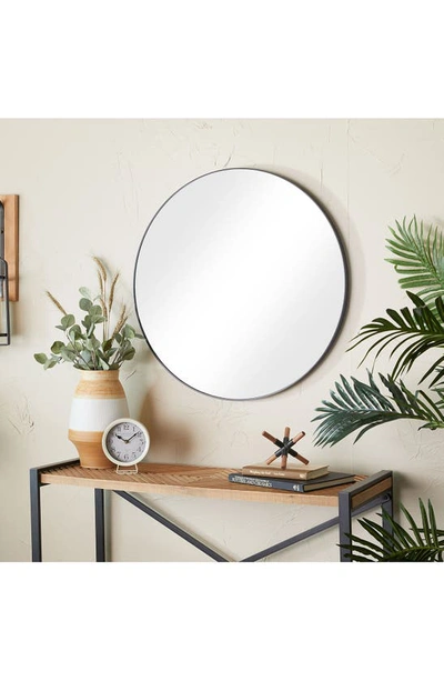 Shop Vivian Lune Home Black Wood Round Shaped Wall Mirror With Thin Minimalistic Frame