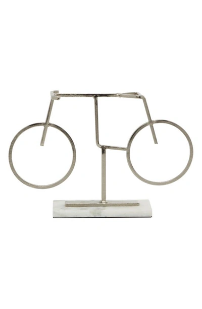 Shop Vivian Lune Home Silvertone Metal Bike Sculpture With Marble Base