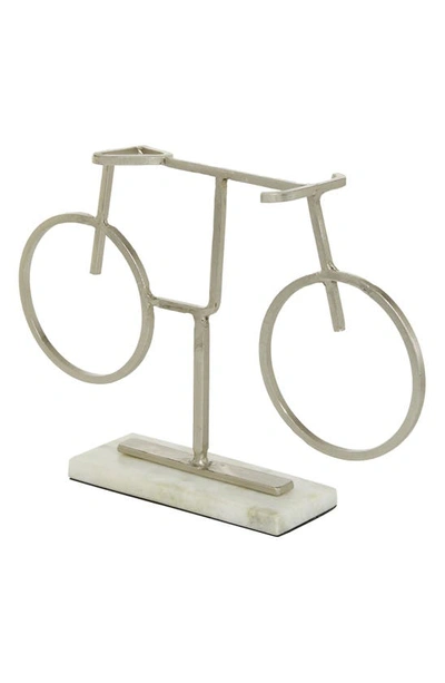 Shop Vivian Lune Home Silvertone Metal Bike Sculpture With Marble Base