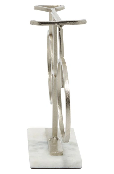 Shop Vivian Lune Home Silvertone Metal Bike Sculpture With Marble Base