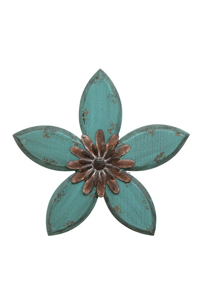 Shop Stratton Home Decor Teal/red Antique Flower Wall Decor