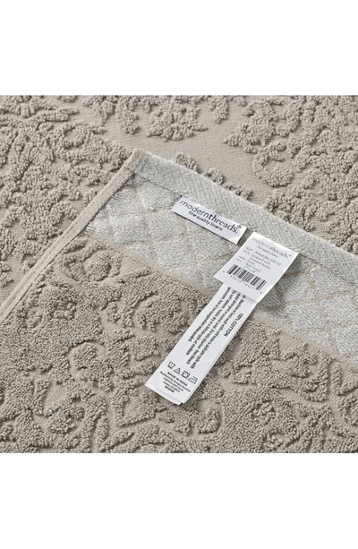 Modern Threads Embellished Border Damask Jacquard Towel 6-piece Set In Grey