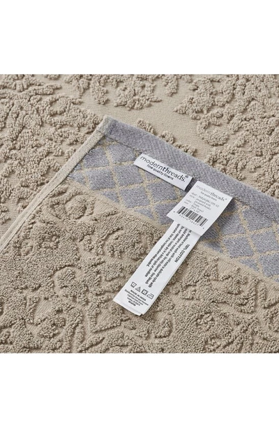 Modern Threads Embellished Border Damask Jacquard Towel 6-piece Set In Taupe