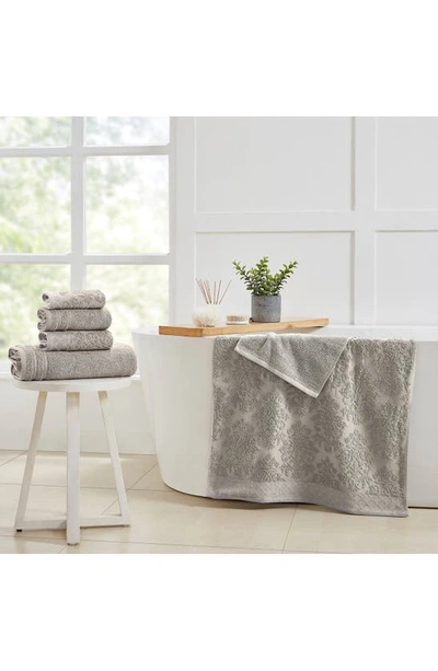 Modern Threads Embellished Border Damask Jacquard Towel 6-piece Set In Grey