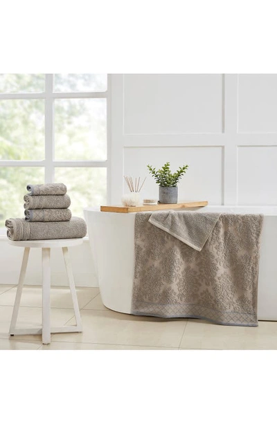 Modern Threads Embellished Border Damask Jacquard Towel 6-piece Set In Taupe