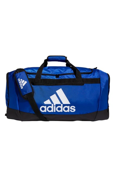 Shop Adidas Originals Defender Iv Large Duffel Bag In Dark Blue