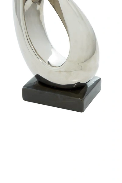 Shop Willow Row Silvertone Porcelain Abstract Sculpture With Black Base