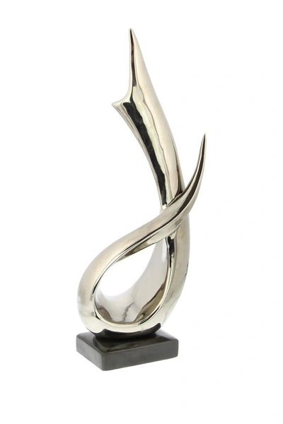 Shop Willow Row Silvertone Porcelain Abstract Sculpture With Black Base