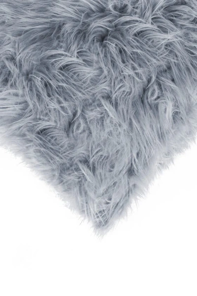 Shop Luxe Belton Faux Fur Pillow In Grey