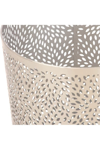 Shop Cosmo By Cosmopolitan Silvertone Metal Glam Small Waste Bin With Laser Carved Floral Design