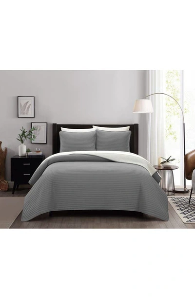 Shop Chic St. Paul Contemporary Quilt Set In Grey