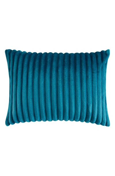 Shop Chic Fergus Channle Quilted Faux Fur Comforter Set In Teal