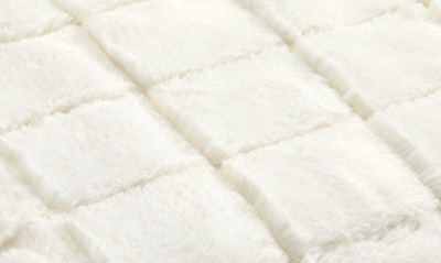Shop Chic Clarene Jacquard Faux Rabbit Fur Throw Blanket In Beige