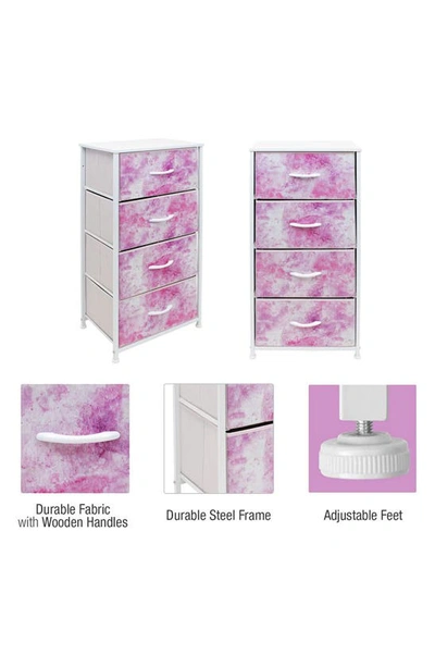 Shop Sorbus 4 Drawers Chest Dresser In Tie-dye Pink