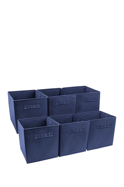 Shop Sorbus Navy Foldable Storage Cube Basket Bin In Navy Blue