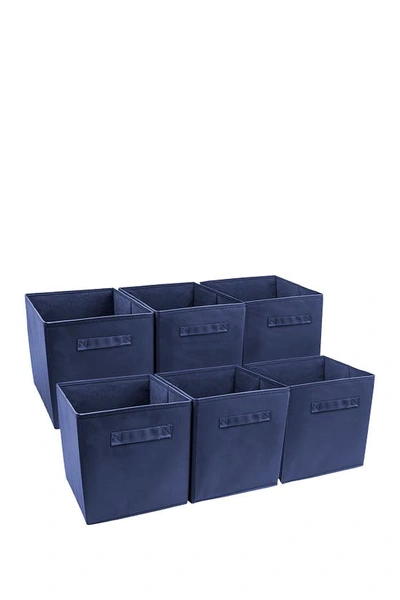 Sorbus Navy Foldable Storage Cube Basket Bin In Navy Blue