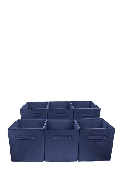 Shop Sorbus Navy Foldable Storage Cube Basket Bin In Navy Blue