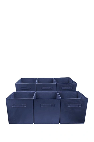 Sorbus Navy Foldable Storage Cube Basket Bin In Navy Blue
