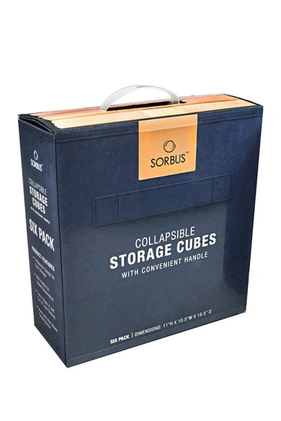 Shop Sorbus Navy Foldable Storage Cube Basket Bin In Navy Blue