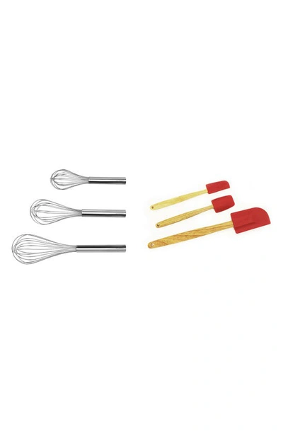 Berghoff Studio 6pc Baking Tool Set, 3pc Stainless Steel Whisk & 3pc Silicone Spatulas In Silver