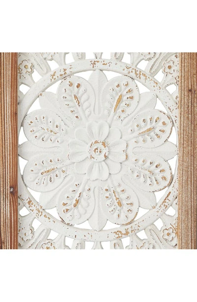 Shop Ginger Birch Studio White Wood Intricately Carved Floral Wall Decor With Mandala Design
