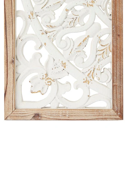Shop Ginger Birch Studio White Wood Intricately Carved Floral Wall Decor With Mandala Design