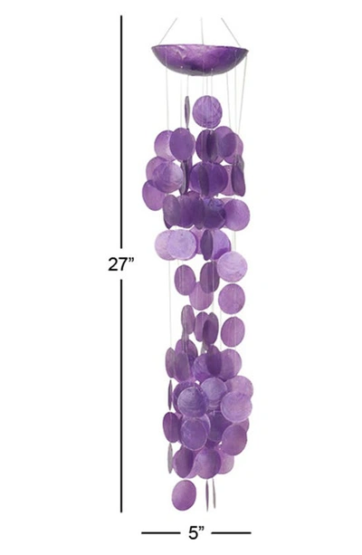Ginger Birch Studio Purple Capiz Shell Waterfall Windchime In Purple