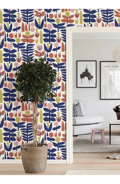 Wallpops A Bit Of Folk Peel & Stick Wallpaper In Multicolor