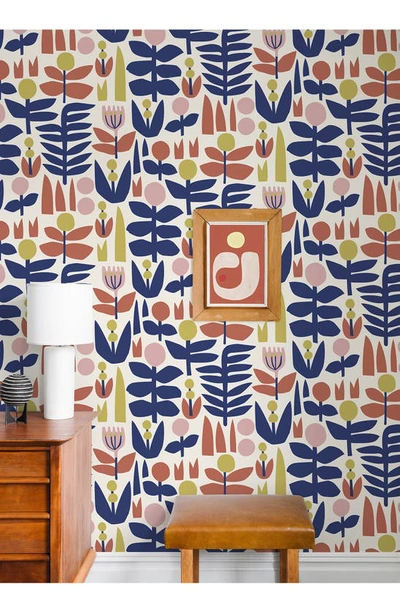 Wallpops A Bit Of Folk Peel & Stick Wallpaper In Multicolor