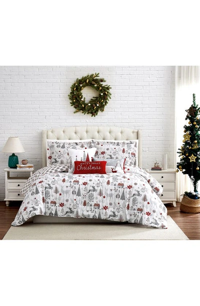 Southshore Fine Linens Holly Jolly Lane Microfiber Comforter & Accent Pillows Set In Holly Jolly Lane