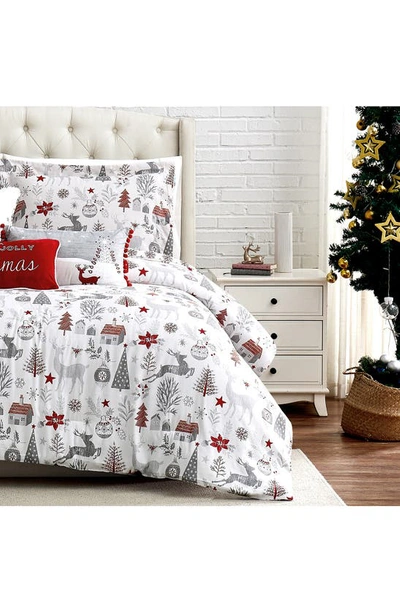 Southshore Fine Linens Holly Jolly Lane Microfiber Comforter & Accent Pillows Set In Holly Jolly Lane