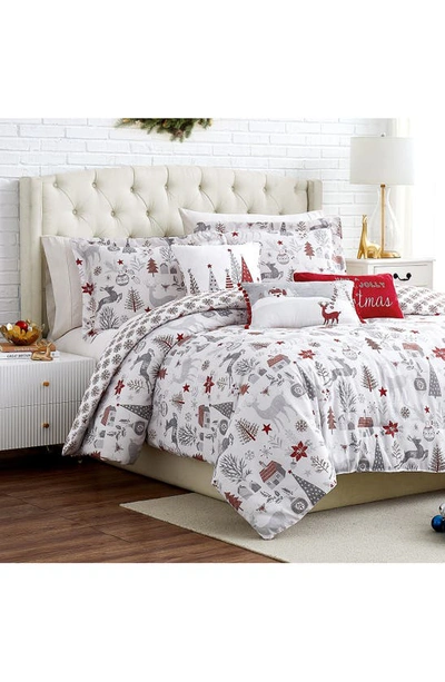 Southshore Fine Linens Holly Jolly Lane Microfiber Comforter & Accent Pillows Set In Holly Jolly Lane