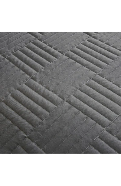 Southshore Fine Linens Grid Oversized Quilt Set In Muted Slate