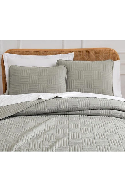 Southshore Fine Linens Grid Oversized Quilt Set In Grey