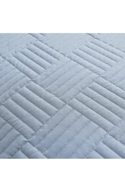 Southshore Fine Linens Grid Oversized Quilt Set In Dusty Blue