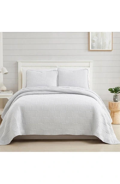 Southshore Fine Linens Grid Oversized Quilt Set In White