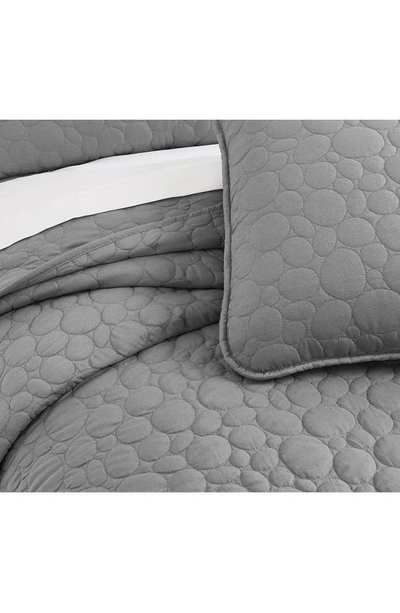 Southshore Fine Linens Pebble Embroidered Microfiber Oversize Quilt Set In Grey