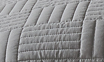 Southshore Fine Linens Grid Oversized Quilt Set In Muted Slate