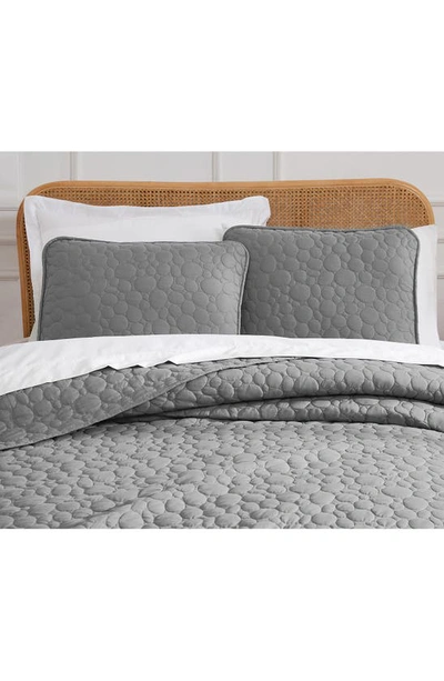 Southshore Fine Linens Pebble Embroidered Microfiber Oversize Quilt Set In Grey
