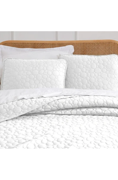 Southshore Fine Linens Pebble Embroidered Microfiber Oversize Quilt Set In White