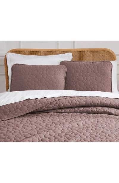 Southshore Fine Linens Pebble Embroidered Microfiber Oversize Quilt Set In Muted Mauve