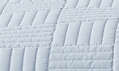 Southshore Fine Linens Grid Oversized Quilt Set In Dusty Blue