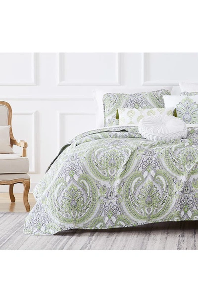 Shop Southshore Fine Linens Pure Melody Quilt Bedding Set In Green