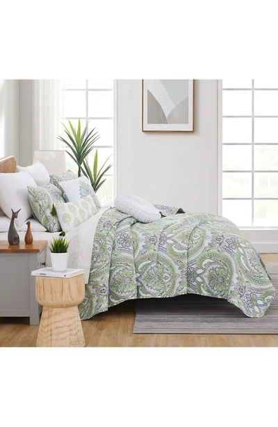 Shop Southshore Fine Linens Pure Melody Quilt Bedding Set In Green