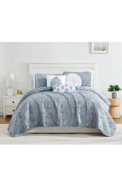 Southshore Fine Linens Pure Melody Quilt Bedding Set In Aqua