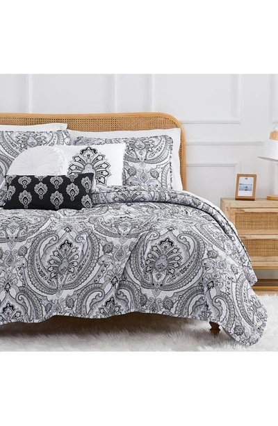 Shop Southshore Fine Linens Pure Melody Quilt Bedding Set In Black