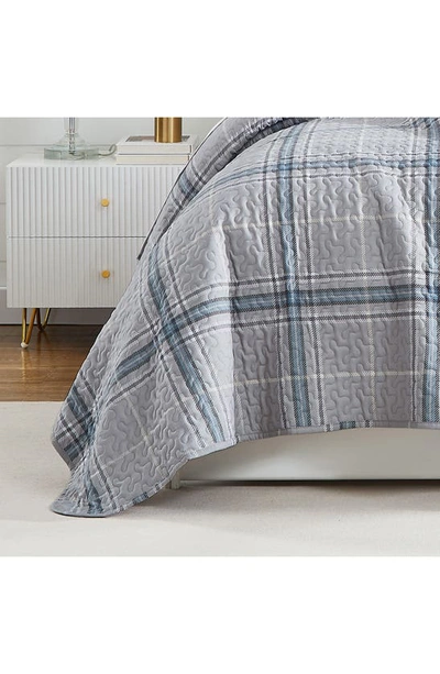 Southshore Fine Linens Vilano Plaid Quilt Bedding Set In Grey