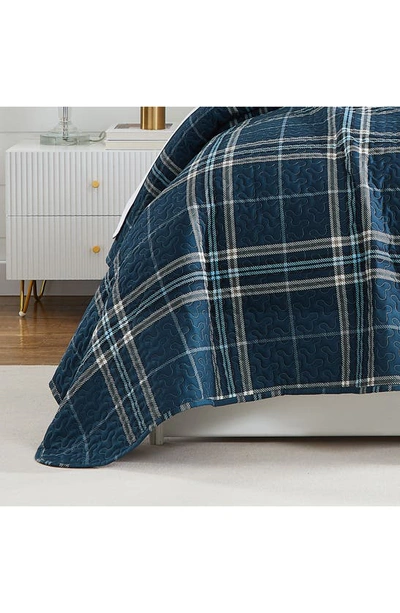 Southshore Fine Linens Vilano Plaid Quilt Bedding Set In Blue