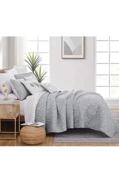 Southshore Fine Linens Botanical Leaves Quilt 6-piece Set In Grey