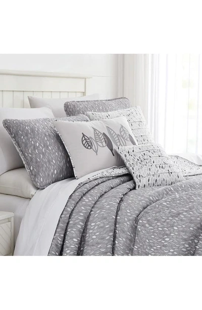 Southshore Fine Linens Botanical Leaves Quilt 6-piece Set In Grey